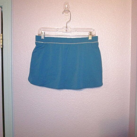 Lands End Swim Skirt Size 8 Lined Teal Tummy Control UPF Built In Brief NEW - Picture 7 of 7